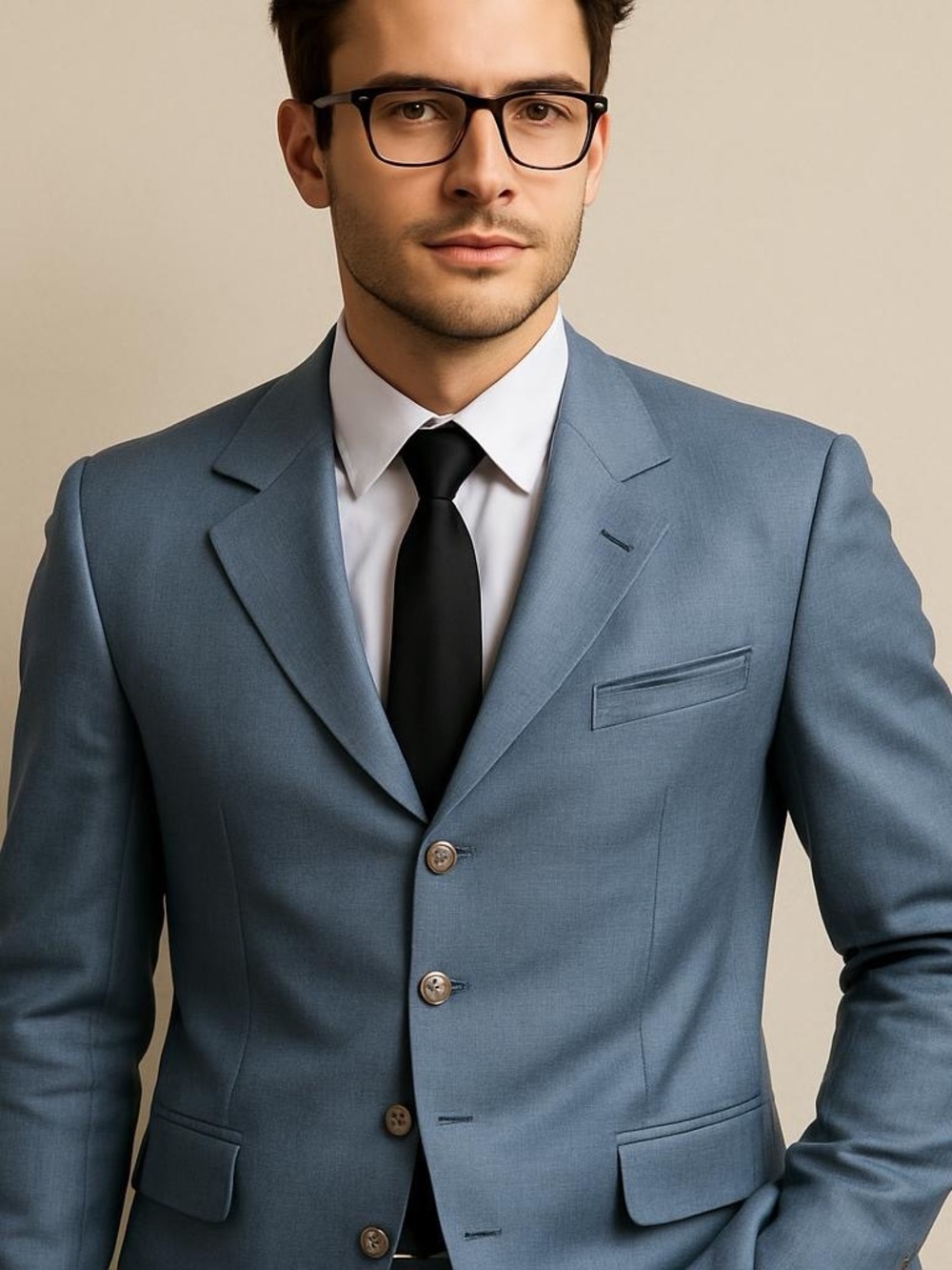Zacchi Classic Light Blue Men's Blazer Silver Buttons Size 42R